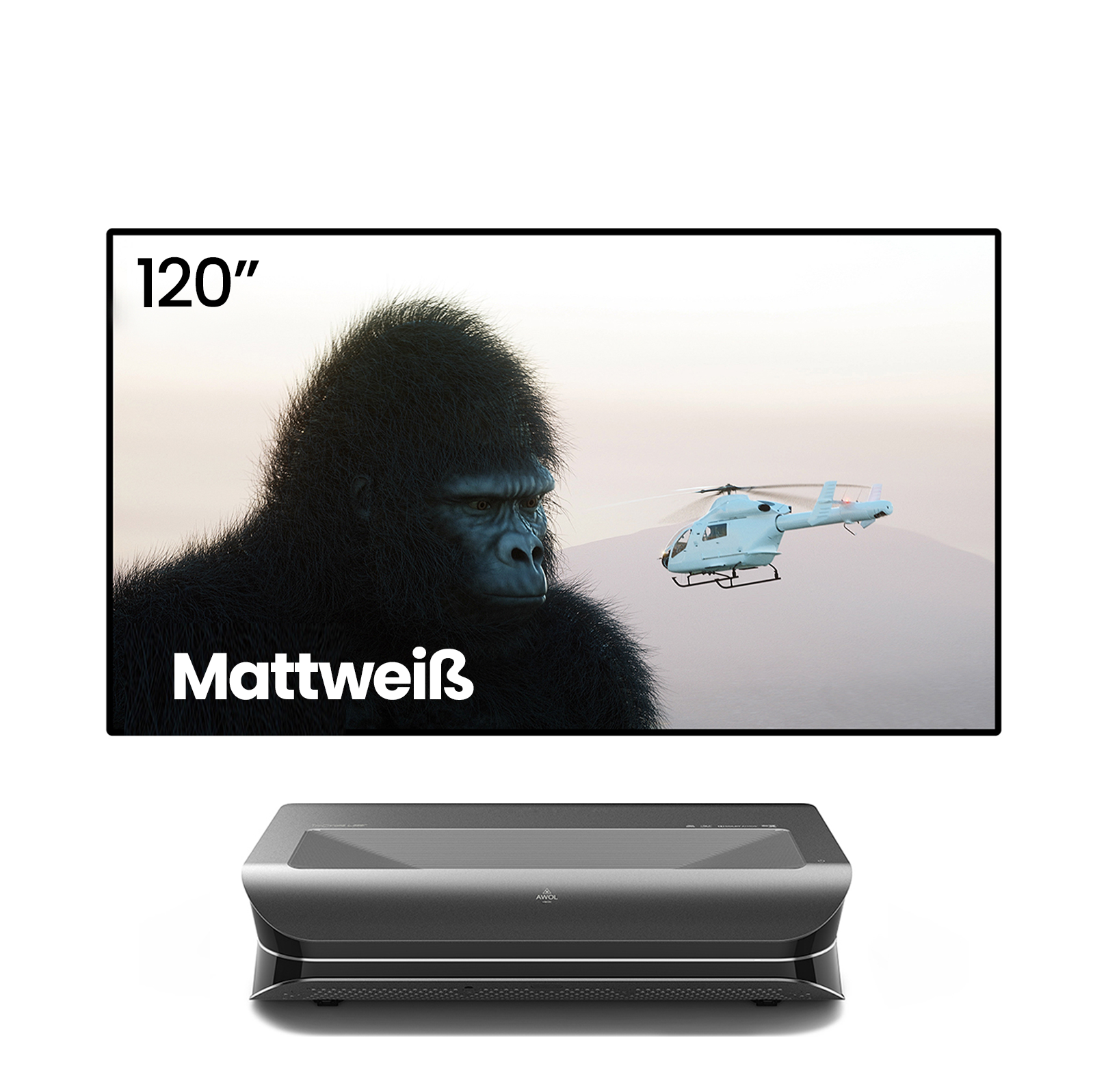 LTV-3000 Pro + 100''-120'' Mattweißer Leinwand