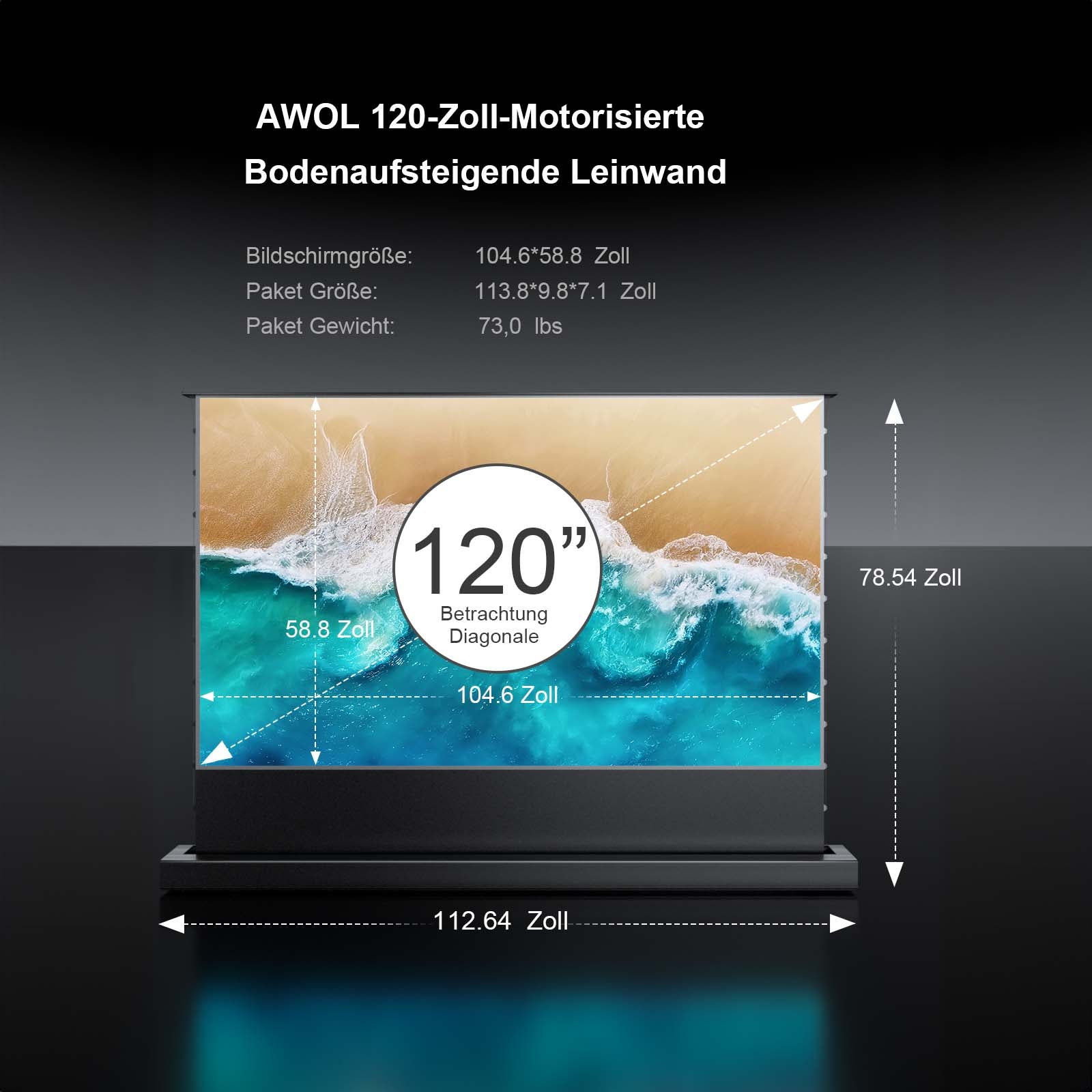 100" - 120" Écran ALR autoportant à levage Cinématique+