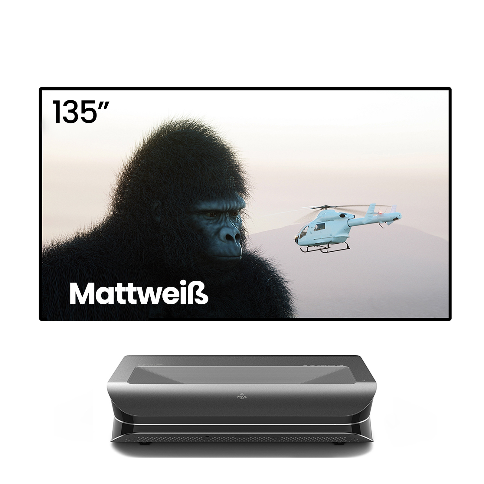LTV-3000 Pro + 100''-120'' Mattweißer Leinwand