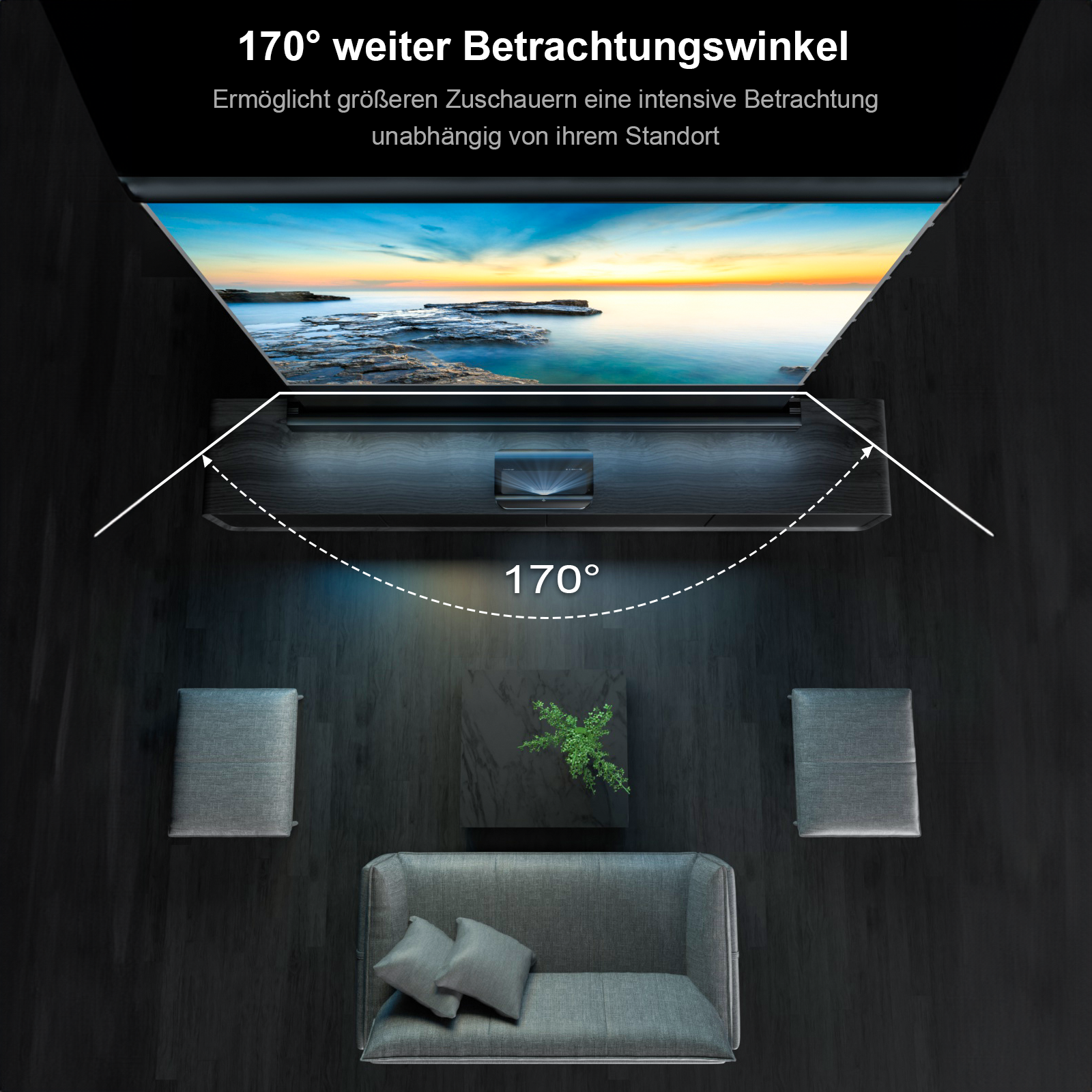 100" - 120" Écran ALR autoportant à levage Cinématique+