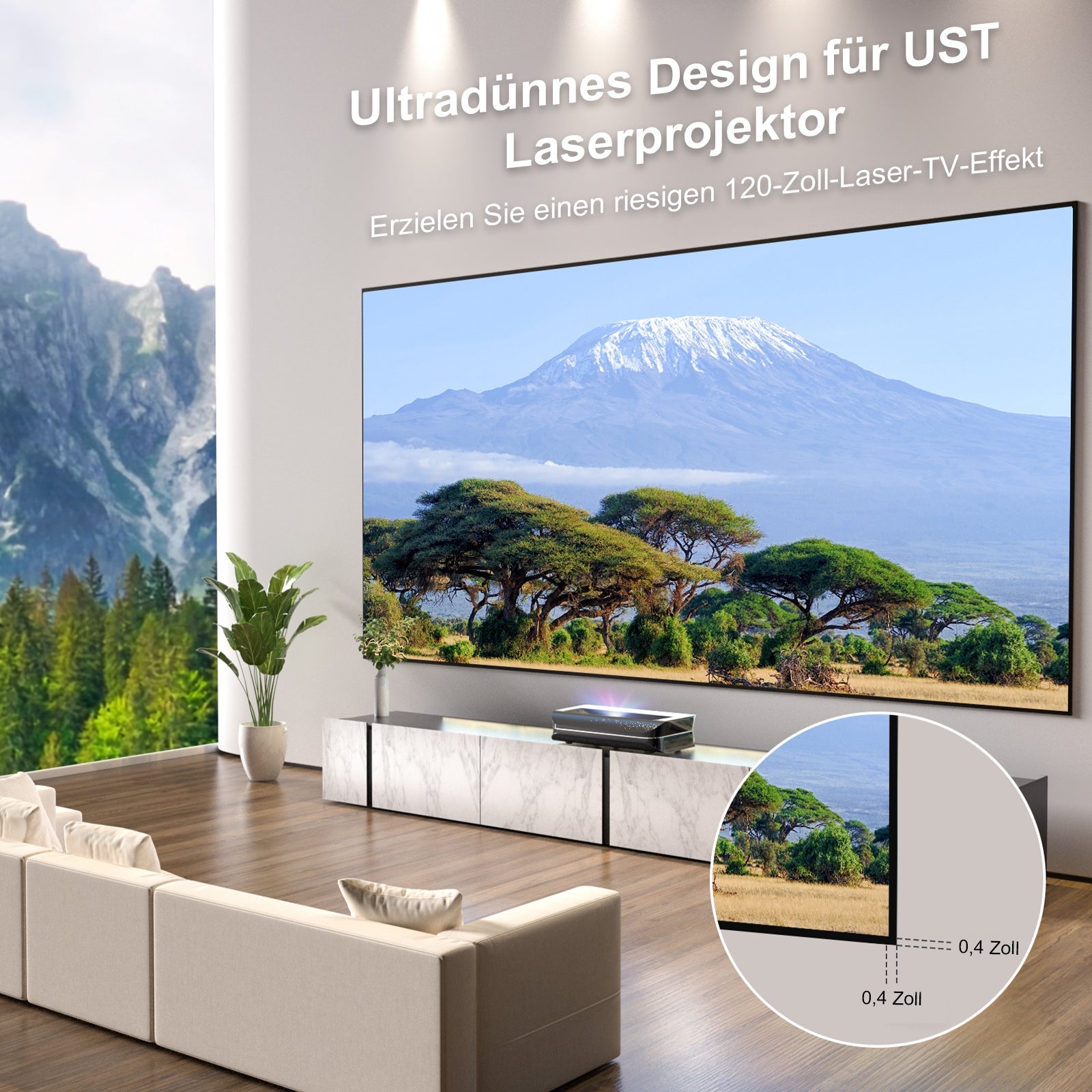 Écran ALR cinématographique lenticulaire de 120'' à 132''